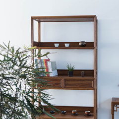 Our new Chinese black walnut wood Zen bookshelf simple cabinet Curio Cabinet shelf Tea Club furniture Old elm
