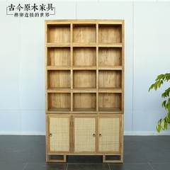 The new Chinese Zen wood bookcase combination log SH260 old elm wood wax Shelf Bookcase