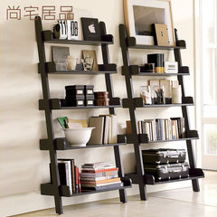 American country full creative bookshelf against the wall shelves storage shelf bookcase bookcase storage rack custom B black (single)