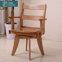 Solid wood chair holomorphic computer chair armchair book chair with home office chair Log ash Fraxinus mandshurica (spot flash) Solid wood feet Fixed armrest