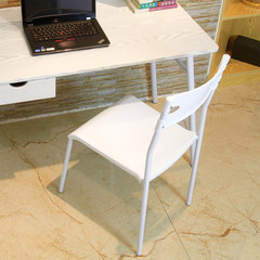 Computer chair chair minimalist home leisure plastic chair conference chair office chair white chair white Steel foot No handrail