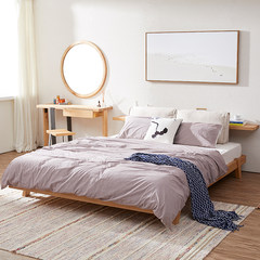 Fabric bed washable cloth designer large-sized apartment bed wood 1.8 meters creative soft cloth bed Nordic style furniture Other Bed + mattress Frame structure