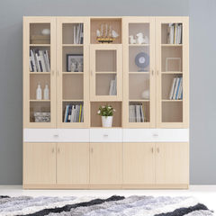 Nordic furniture simple white maple color combination bookcase bookshelf bookcase study special offer wood particle environmental fashion Classic combination one A 1.2-1.4 meters wide
