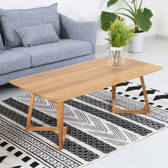 Nordic all solid wood rectangular tea table, Japanese modern minimalist oak coffee table, small apartment, short desk, living room furniture Assemble 1.3 meters (advance sale)