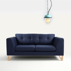 Moon Nordic simple cotton fabric sofa large-sized apartment living room furniture integrated small sofa sofa Double Tibet Navy