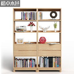 Pure all solid wood bookshelf, white oak storage rack, Nordic simple log color shelf, high Bookcase Display Cabinet study Single bookshelf price 0.6-0.8 meters wide