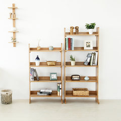 Exported to Europe, solid wood shelf, living room floor, multi shelf, Japanese clapboard shelf, storage shelf oak 4 storey bookshelf