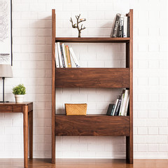The Japanese black walnut bookcase bookshelf multifunctional Storage Rack Shelf Bookcase storage cabinet White oak