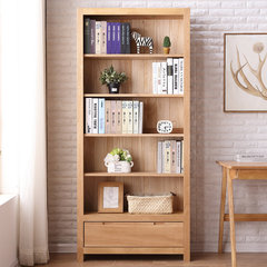 A combination of white oak wood wood bookcase bookshelf bookcase door with modern minimalist display cabinet library furniture White oak single door bookcase 0.8-1 meters wide