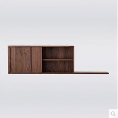Modern simple bookshelf storage cabinet shelf, Free Dark Walnut display cabinets, storage cabinets, factory custom direct sales North American black walnut long 120X high 32X deep 25CM