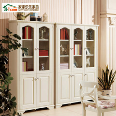 European white bookcase bookcase with bookcase Korean garden door glass door cabinet Cabinet Bookcase bookshelf Three bookcase + desk + chair 1.2-1.4 meters wide