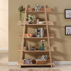 Nordic simple solid wood bookcase bookshelf landing shelf, simple modern living room, small apartment shelf partition Walnut