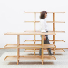 Wang Niu not small apartment, living room partition shelf bookshelf, Nordic solid wood original designer brand furniture three layers