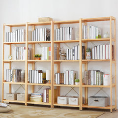 Art willow garden bookshelf floor, simple living room, kitchen frame, simple modern solid wood bookcase store shelf 90cm5 layer white