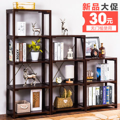 Modern minimalist wood Shelf Bookcase bookshelf floor living room bedroom children receive simple wooden shelves Five layers of white