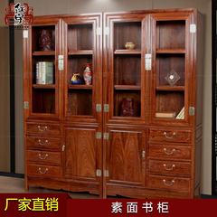 Mahogany furniture bookcase storage shelves Chinese New hedgehog red sandalwood wood door with rosewood bookcase study Single bookcase More than 1.4 meters wide