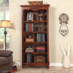 European style wooden bookcase bookshelf ready no five storey corner Bookcase Library lockers spot Antique log color 0.6 meters wide