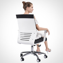 Mei Lian Feng human engineering computer chair home office chair cloth staff chair lift chair conference chair white Steel foot Fixed armrest