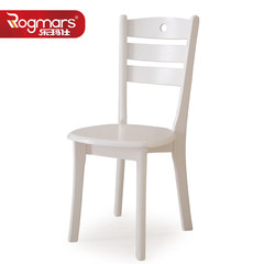 The music master of modern Chinese rubber wood dining chair pure white wooden chair computer office chair 908 white