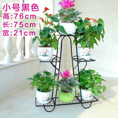 Multilayer European iron flower balcony floor living room flower flower stand ground showy succulent green special offer Black [six layer large] high 85CM