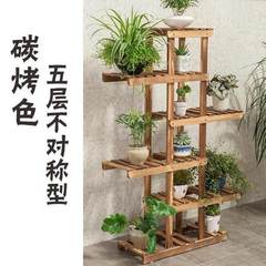 Trojan people spend shelf iron solid wood floor living room balcony flower fleshy flower stand multi fold Two layers, 50 primary colors