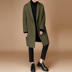 The old men's winter fur and thick woolen cashmere coat dad man long coat size coat 190 (151 Jin -165 Jin) Grey (inner container cotton long)