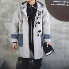 BANGBOY homemade winter retro quilting cotton suede stitching button hoodie coat jacket m tide S gray