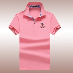 [daily specials] summer man's T-shirt, short sleeved T-shirt, pearl cotton, loose big size business casual POLO shirt 3XL Pink