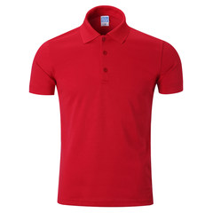 Summer pure color Polo Shirt Short Sleeved t-shirt t-shirt, loose big size men's Paul shirt, half sleeve T-shirt big red 3XL Bright red