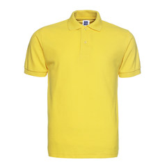 "Buy one for one" Polo Shirt Short Sleeve men's loose color big size men's business casual Lapel T-shirt custom [support team customization logo] yellow