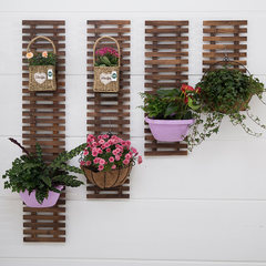 Wood wall flower wall decorative balcony wall hanging indoor wooden flowerpot rack shelf vines hanging basket High 120*29 secondary