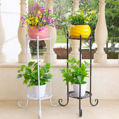 Multilayer iron flower balcony room green Chlorophytum flowerpot rack style French flower special offer. Black [50cm] - flat feet high