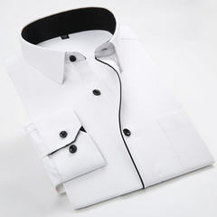 Autumn men's shirt, men's long sleeved shirt, white dress, business casual shirt, Korean style of self-cultivation, men's clothing Size is small, pay attention to the right size assistant 691 white
