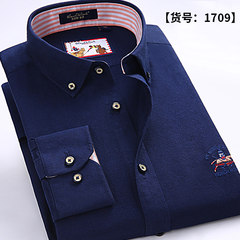 Paul cotton shirt young male slim DP leisure long sleeved striped shirt Oxford spinning pure iron Thirty-eight One thousand seven hundred and nine