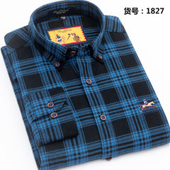Paul cotton shirt young male slim DP leisure long sleeved striped shirt Oxford spinning pure iron Thirty-eight One thousand eight hundred and twenty-seven