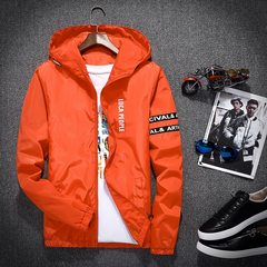 2017 new autumn coat men's spring and autumn Korean men's thickening jacket, junior high school students' sports men's wear tide 3XL Orange red