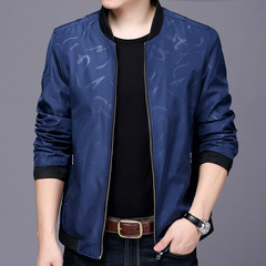 2017 new middle-aged men jacket jacket thin fall 30 leisure 40 elderly and 50 year old father Liling One hundred and ninety-five Blue 5286