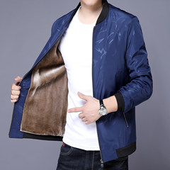 2017 new middle-aged men jacket jacket thin fall 30 leisure 40 elderly and 50 year old father Liling One hundred and ninety-five 5286 extra thick, fish blue