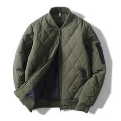 Winter tide brand MA-1 Air Force Flight Jacket thick padded baseball uniform jacket warm male Korean slim 3XL Army green