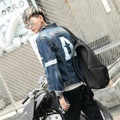 South Korea ulzzang jeans male coat all-match trend of Korean BF wind loose gown Harajuku handsome jacket M A