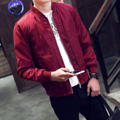 Men's coats in autumn and winter 2017 new Korean tide all-match leisure with handsome cashmere mens jacket thick autumn clothes 3XL 3166 wine red