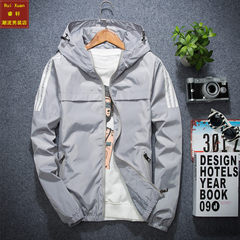 Men's sports jacket cotton jacket plus 2017 new male male Korean youth handsome athletic wear winter clothes in spring and Autumn 3XL Double gray