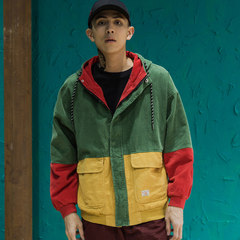 Jamaica Reggae color jacket men and autumn jacket hip-hop Street corduroy blouse 3XL green