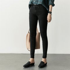 Black jeans female trousers thin tight feet nine elastic autumn 2017 new Korean cultivating all-match Twenty-seven black