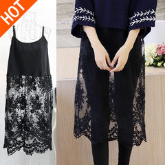 Every day special offer autumn dress code base modal cotton lace dress vest in a female dress in winter S Black premium