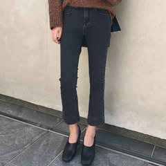Small Yi customized YESWOMEN 2017 autumn and winter new wash water elastic slim trumpet pants jeans women Twenty-five Nearly 4 days in advance