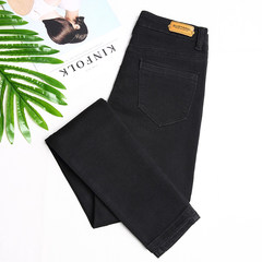 The left waist size jeans Tang female trousers spring elastic TIGHT SKINNY nine feet Korean black trousers Twenty-seven Quality assurance!