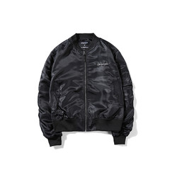 Chinism autumn MA-1 Air Force pilot jacket, men's embroidered loose Baseball Jacket, men's print jacket jacket 3XL black
