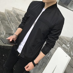 Men's coat every day, spring and autumn, 2017 new Korean style, leisure trend, Baseball Jacket, men's jacket 3XL 8626 black