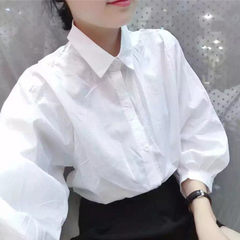 The new spring tide. 2017 female students loose white long sleeved shirt bottoming shirt shirt shirt all-match Korean fan M 811 white